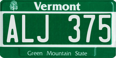 VT license plate ALJ375