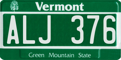 VT license plate ALJ376