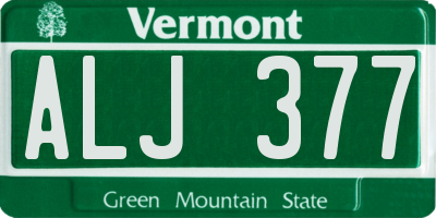 VT license plate ALJ377