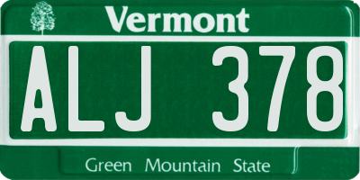 VT license plate ALJ378