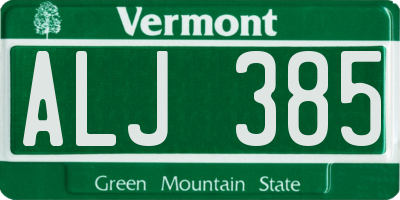 VT license plate ALJ385