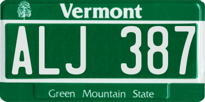 VT license plate ALJ387