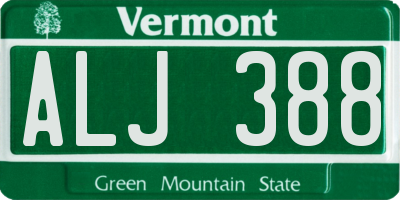 VT license plate ALJ388