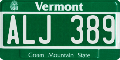 VT license plate ALJ389