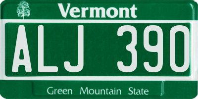 VT license plate ALJ390