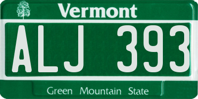 VT license plate ALJ393