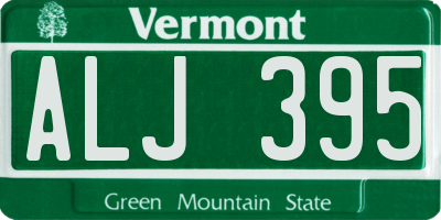 VT license plate ALJ395