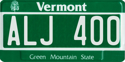 VT license plate ALJ400