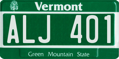 VT license plate ALJ401