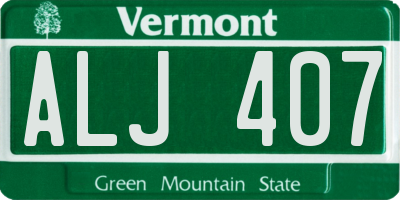 VT license plate ALJ407