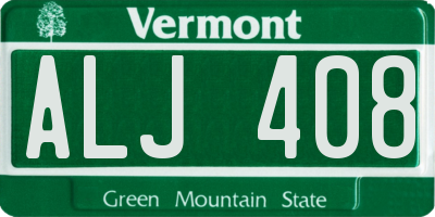 VT license plate ALJ408