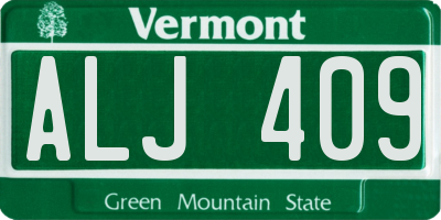 VT license plate ALJ409