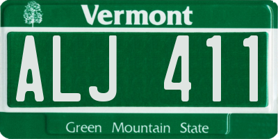 VT license plate ALJ411