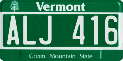 VT license plate ALJ416