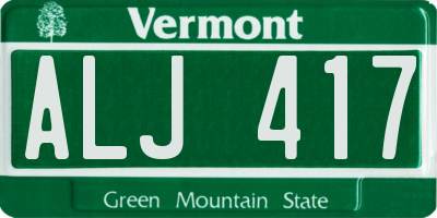 VT license plate ALJ417