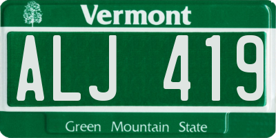 VT license plate ALJ419