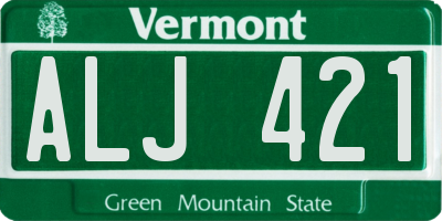 VT license plate ALJ421