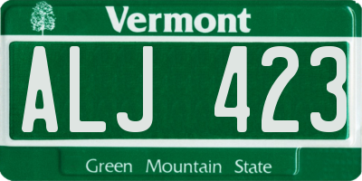 VT license plate ALJ423