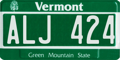 VT license plate ALJ424