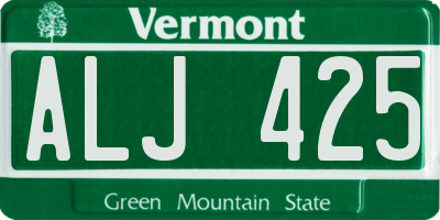 VT license plate ALJ425