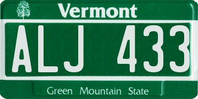 VT license plate ALJ433