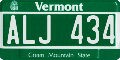 VT license plate ALJ434