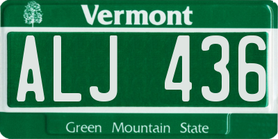 VT license plate ALJ436
