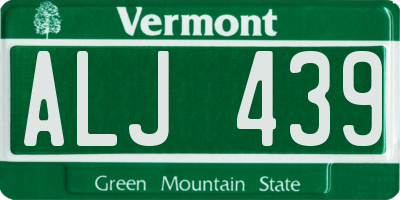 VT license plate ALJ439