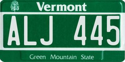 VT license plate ALJ445