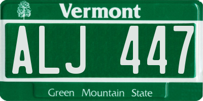 VT license plate ALJ447