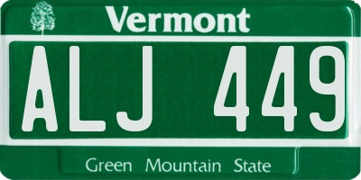 VT license plate ALJ449