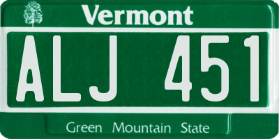 VT license plate ALJ451