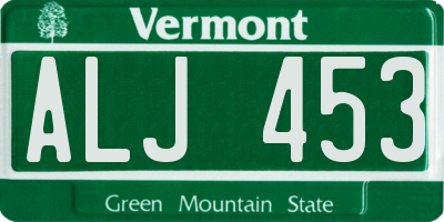 VT license plate ALJ453