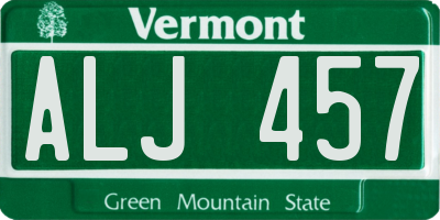 VT license plate ALJ457