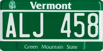 VT license plate ALJ458