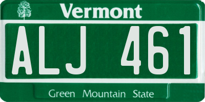VT license plate ALJ461