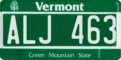 VT license plate ALJ463