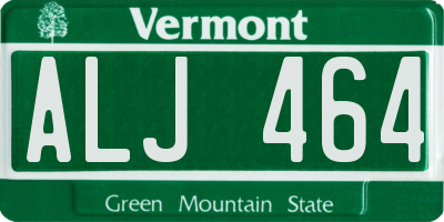 VT license plate ALJ464