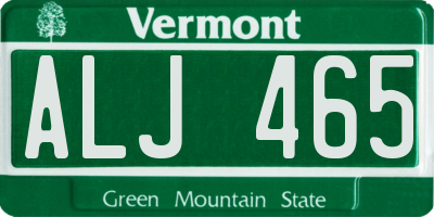 VT license plate ALJ465