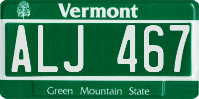 VT license plate ALJ467