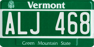 VT license plate ALJ468