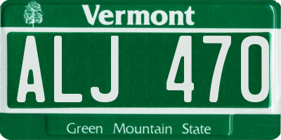VT license plate ALJ470