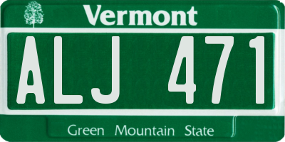 VT license plate ALJ471
