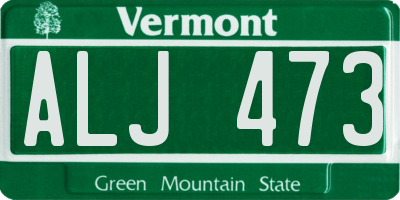 VT license plate ALJ473