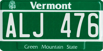 VT license plate ALJ476