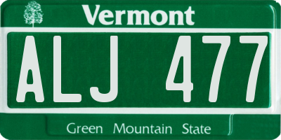 VT license plate ALJ477