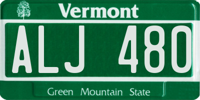 VT license plate ALJ480