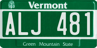 VT license plate ALJ481