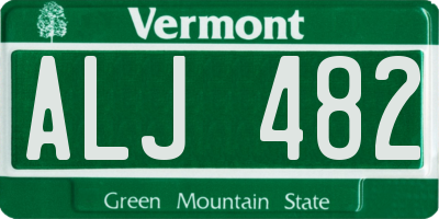 VT license plate ALJ482