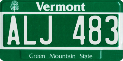 VT license plate ALJ483
